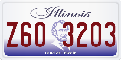 IL license plate Z603203