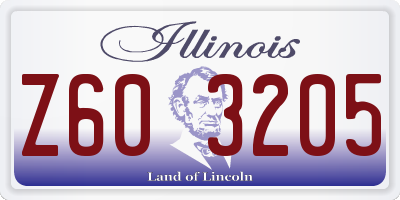 IL license plate Z603205
