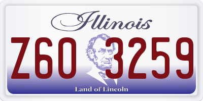 IL license plate Z603259