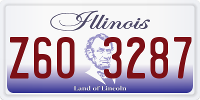 IL license plate Z603287