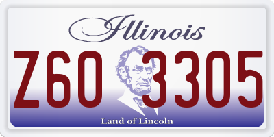 IL license plate Z603305