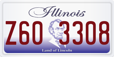 IL license plate Z603308