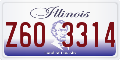 IL license plate Z603314