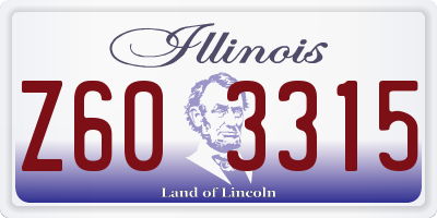 IL license plate Z603315