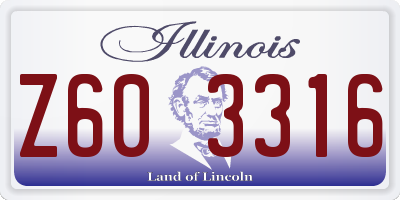 IL license plate Z603316