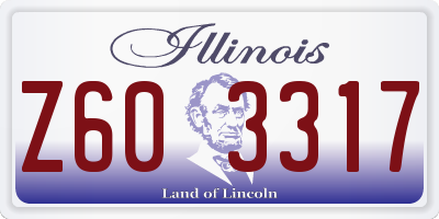 IL license plate Z603317
