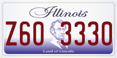 IL license plate Z603330