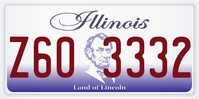 IL license plate Z603332