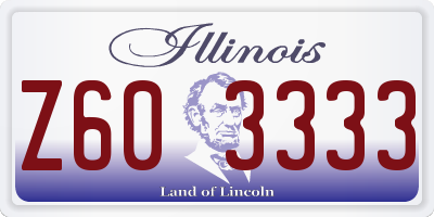 IL license plate Z603333