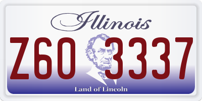 IL license plate Z603337
