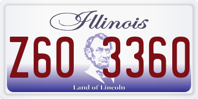 IL license plate Z603360