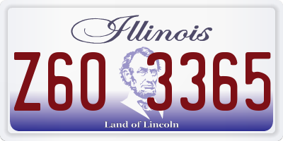 IL license plate Z603365