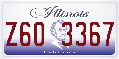 IL license plate Z603367
