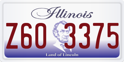 IL license plate Z603375