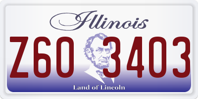 IL license plate Z603403