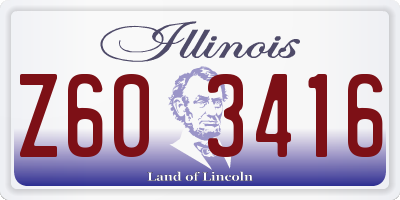 IL license plate Z603416