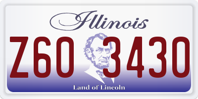 IL license plate Z603430