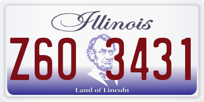 IL license plate Z603431
