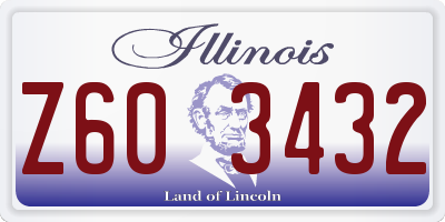 IL license plate Z603432