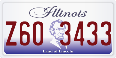 IL license plate Z603433