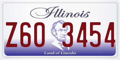 IL license plate Z603454