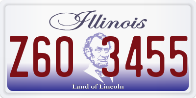 IL license plate Z603455