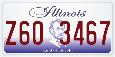 IL license plate Z603467