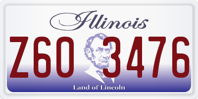 IL license plate Z603476