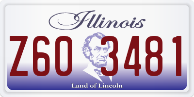 IL license plate Z603481
