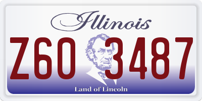 IL license plate Z603487