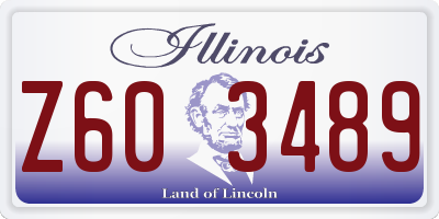 IL license plate Z603489