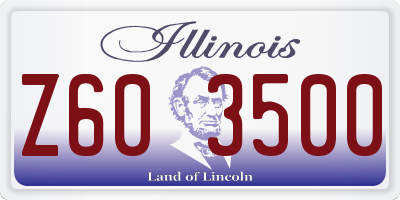 IL license plate Z603500