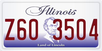 IL license plate Z603504