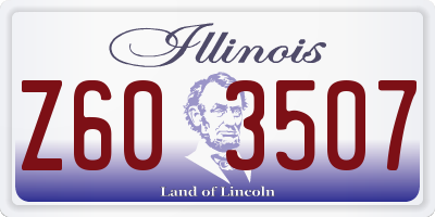 IL license plate Z603507