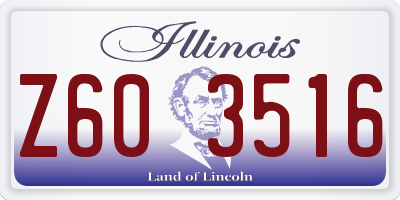 IL license plate Z603516