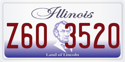IL license plate Z603520