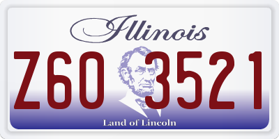 IL license plate Z603521