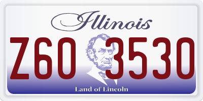 IL license plate Z603530