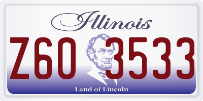 IL license plate Z603533
