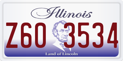 IL license plate Z603534