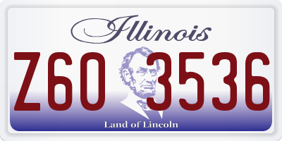 IL license plate Z603536