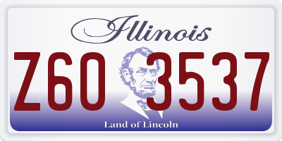 IL license plate Z603537