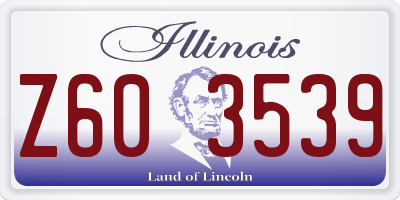 IL license plate Z603539