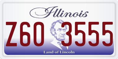 IL license plate Z603555