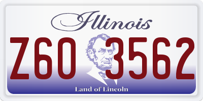 IL license plate Z603562