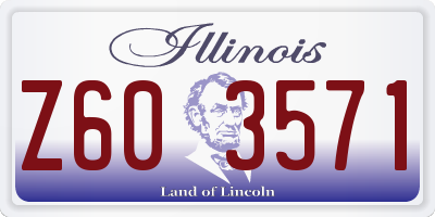 IL license plate Z603571