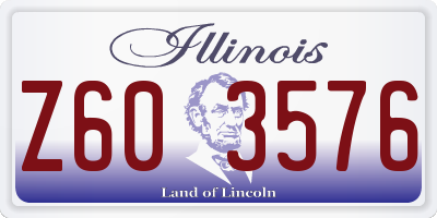 IL license plate Z603576