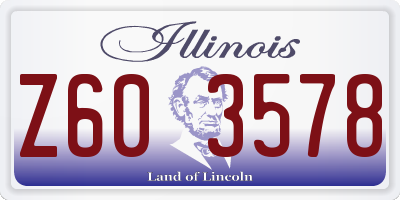 IL license plate Z603578