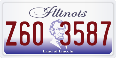 IL license plate Z603587