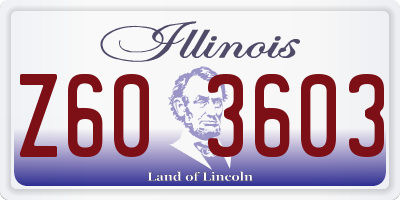 IL license plate Z603603